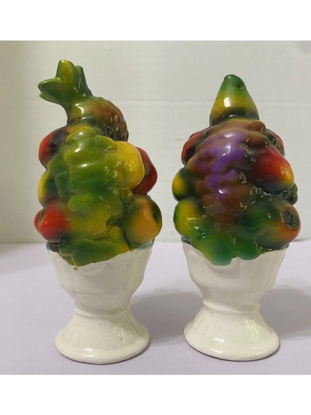 Vintage Japan Ceramic Fruit Basket Salt & Pepper Shakers l Hand-Painted Design